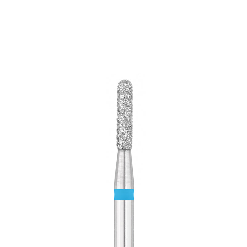 Exo Pro Diamond Rounded Cylinder Nail Drill Bit 1.8mm Blue Band - isolated on a white background