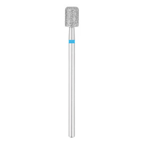 Exo Pro Diamond Rounded Cylinder Nail Drill Bit 5.0mm Blue Band - isolated on a white background