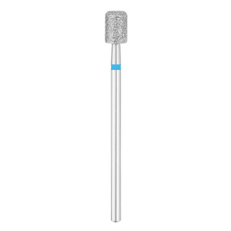 Exo Pro Diamond Rounded Cylinder Nail Drill Bit 5.0mm Blue Band - isolated on a white background