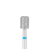 Exo Pro Diamond Rounded Cylinder Nail Drill Bit 5.0mm Blue Band - isolated on a white background