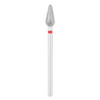 Exo Pro Diamond Rounded Drop Nail Drill Bit 5.0mm Red Band - isolated on a white background