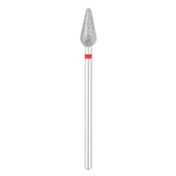 Exo Pro Diamond Rounded Drop Nail Drill Bit 5.0mm Red Band - isolated on a white background