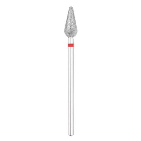 Exo Pro Diamond Rounded Drop Nail Drill Bit 5.0mm Red Band - isolated on a white background