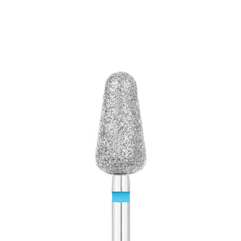 Exo Pro Diamond Rounded Drop Nail Drill Bit 6.0mm Blue Band - isolated on a white background
