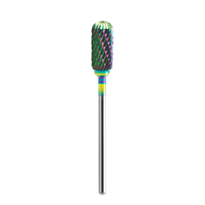 Exo Rainbow Rounded Cylinder Nail Drill Bit No. 14 - isolated on a white background