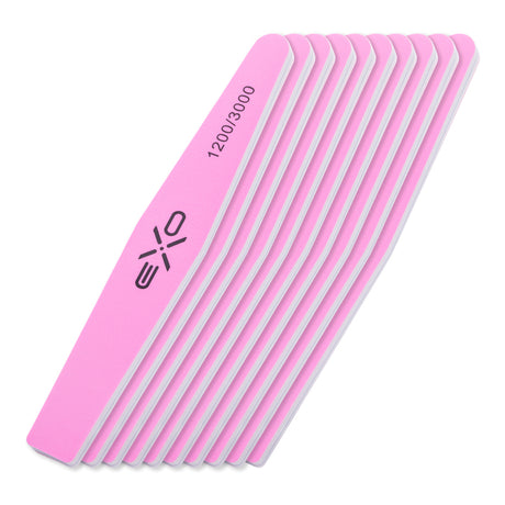 Exo Rhombus Nail Buffer 1200/3000 Grit - 10 Pack - isolated on a white background