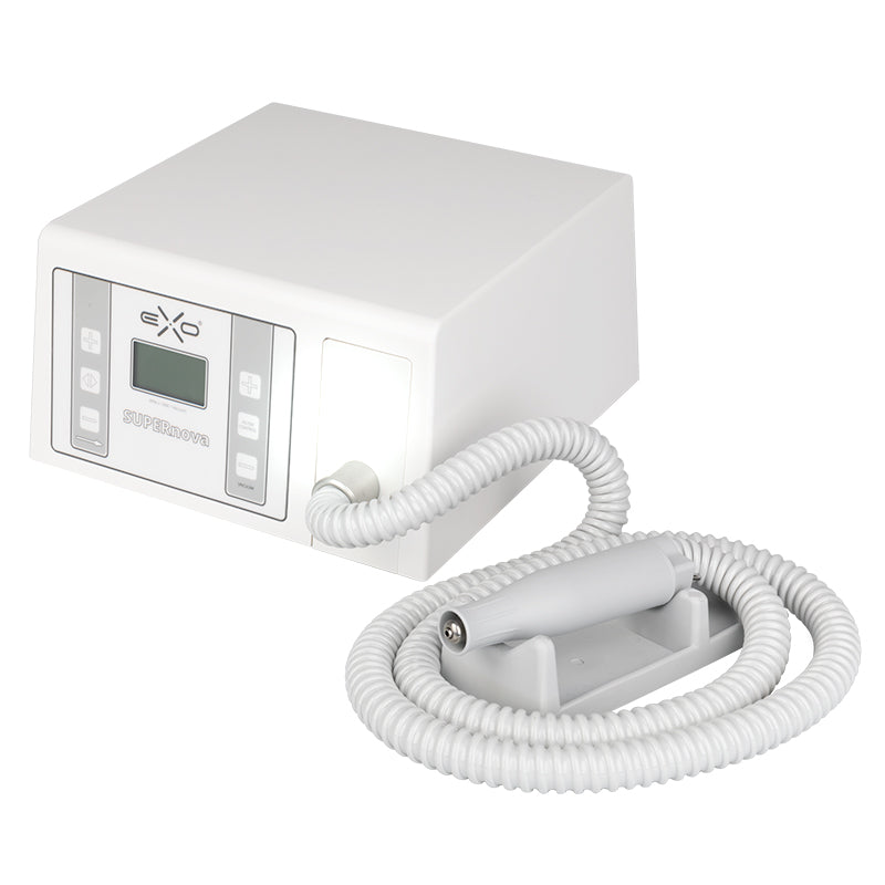Exo Supernova Nail Drill With Dust Extractor - nail drill with handpiece and accessories on a white background