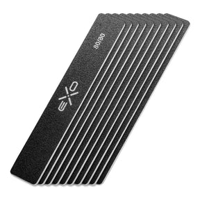 Exo Wide Straight Nail File 80/80 Grit - 10 Pack - isolated on a white background