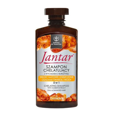 Farmona Jantar Chelating Shampoo 5in1 with Amber Extract - retail hair-care container isolated on a white background