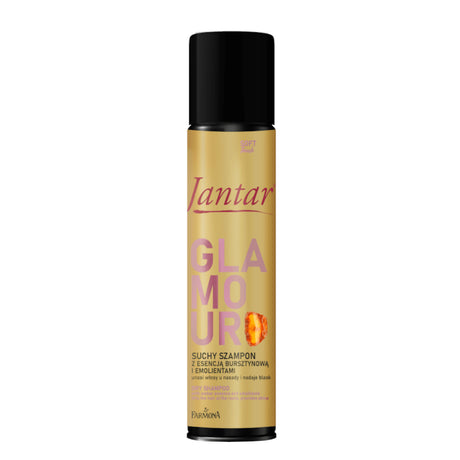Farmona Jantar Glamour Dry Shampoo with Amber Essence & Emollients - retail hair-care container isolated on a white background