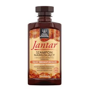 Farmona Jantar Moisturising Shampoo With Amber Essence & Keratin - retail hair-care container isolated on a white background