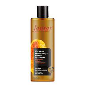 Farmona Jantar Regenerating Shampoo with Amber Essence Weak Hair - retail hair-care container isolated on a white background