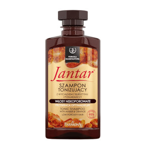 Farmona Jantar Tonic Shampoo with Amber Extract Low Porosity Hair - retail hair-care container isolated on a white background