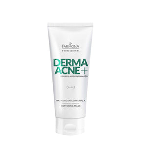 Farmona Professional Derma Acne+ Softening Facial Mask - open cosmetic jar with its lid on a white background