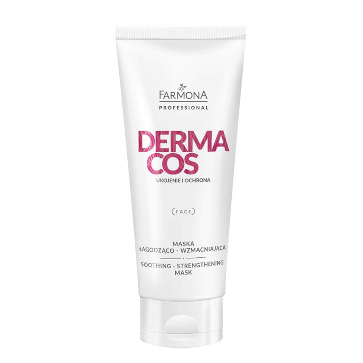 Farmona Professional Dermacos Soothing & Strengthening Mask - open cosmetic jar with its lid on a white background
