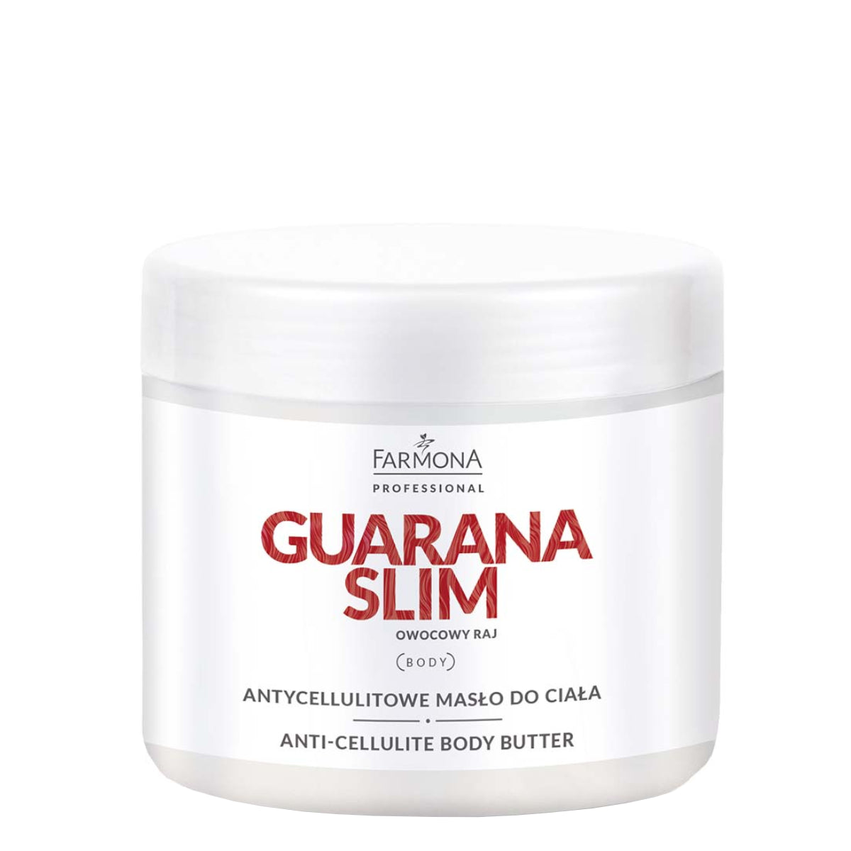 Farmona Professional Guarana Slim Anti-Cellulite Body Butter - arranged with the included components on a white background