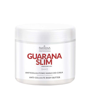 Farmona Professional Guarana Slim Anti-Cellulite Body Butter - arranged with the included components on a white background