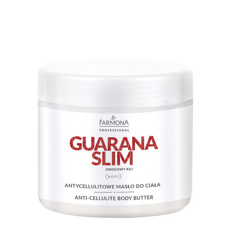 Farmona Professional Guarana Slim Anti-Cellulite Body Butter - arranged with the included components on a white background