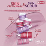 Farmona Professional Skin Scrub Aromatic Plum Body & Foot Scrub - product displayed with its packaging on a dark background