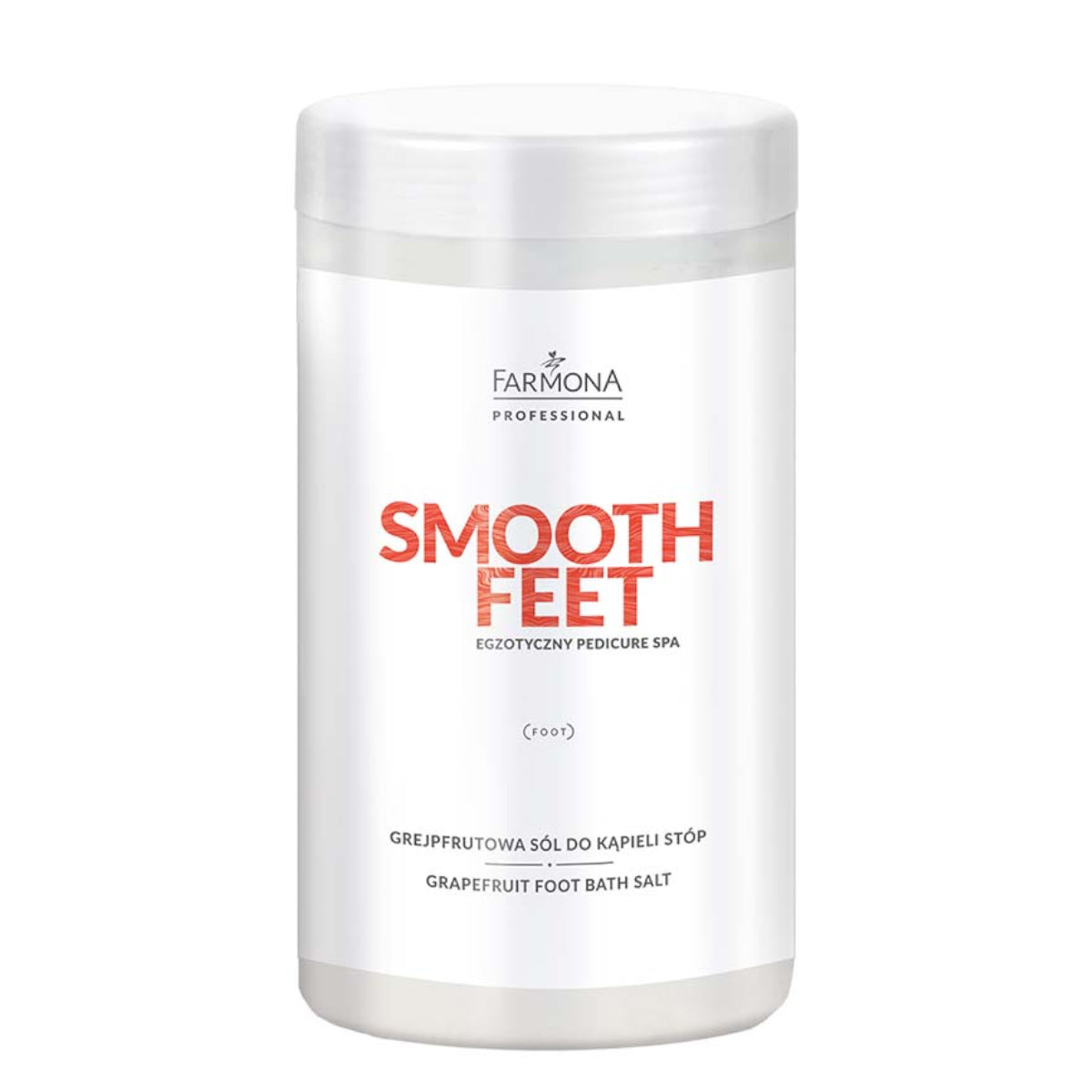 Farmona Professional Smooth Feet Grapefruit Foot Bath Salt - arranged with the included components on a white background