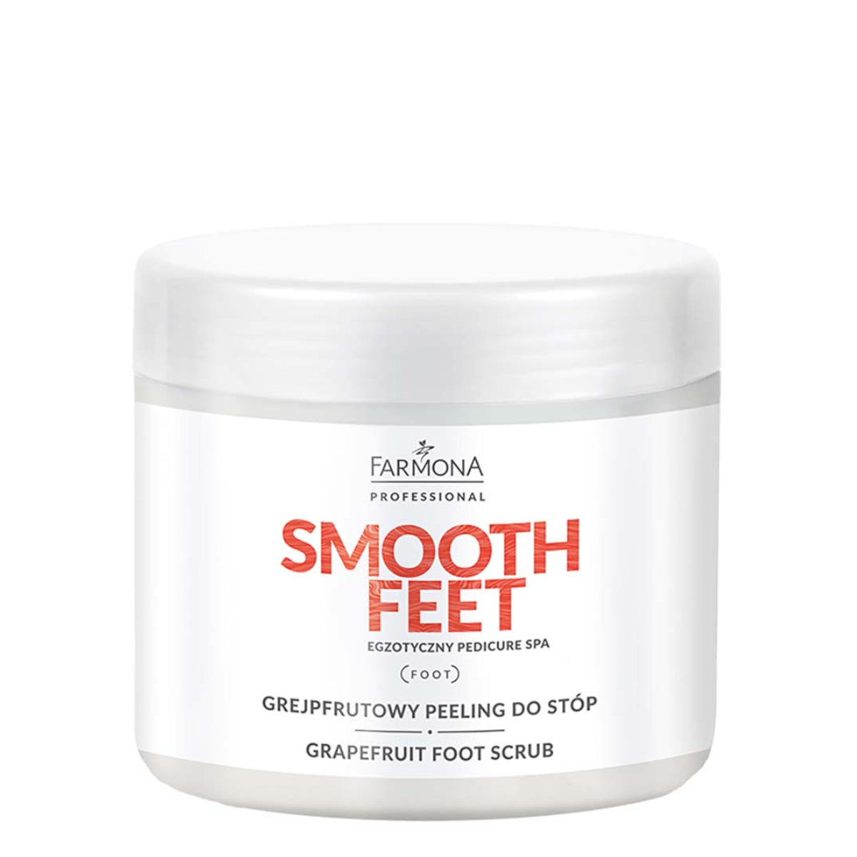 Farmona Professional Smooth Feet Grapefruit Foot Scrub - arranged with the included components on a white background