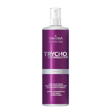 Farmona Professional Trycho Regenerative Spray Conditioner - retail hair-care container isolated on a white background