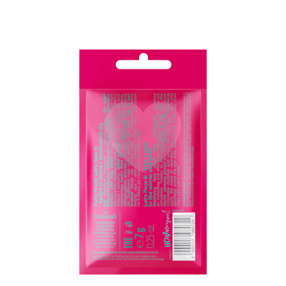 Farmona Tutti Frutti Let's Face It Mattifying Face Mask - face mask container displayed on a white background