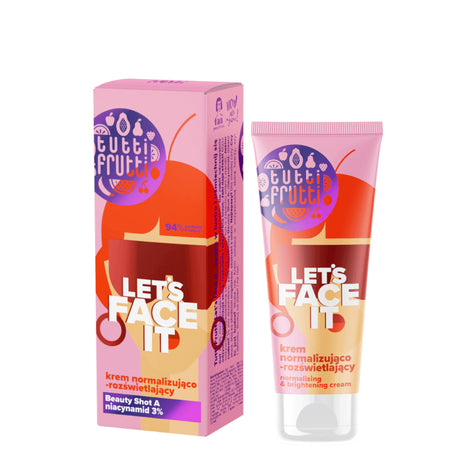 Farmona Tutti Frutti Let's Face It Normalizing & Brightening Cream - retail packaging on a white background