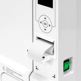 Fomos Foster 12L autoclave: integrated thermal printer with paper compartment open