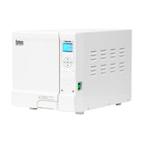 Fomos Foster 8L autoclave: front three-quarter view of the white casing