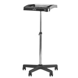 Gabbiano 006 Hairdressing Trolley Black - front view showing the storage and construction details