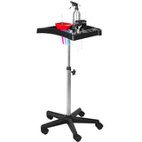 Gabbiano 006 Hairdressing Trolley Black - front view showing the storage and construction details