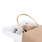 Gabbiano 017 Head Spa Shampoo Backwash Bed Beige - displayed in a professional treatment-room setting