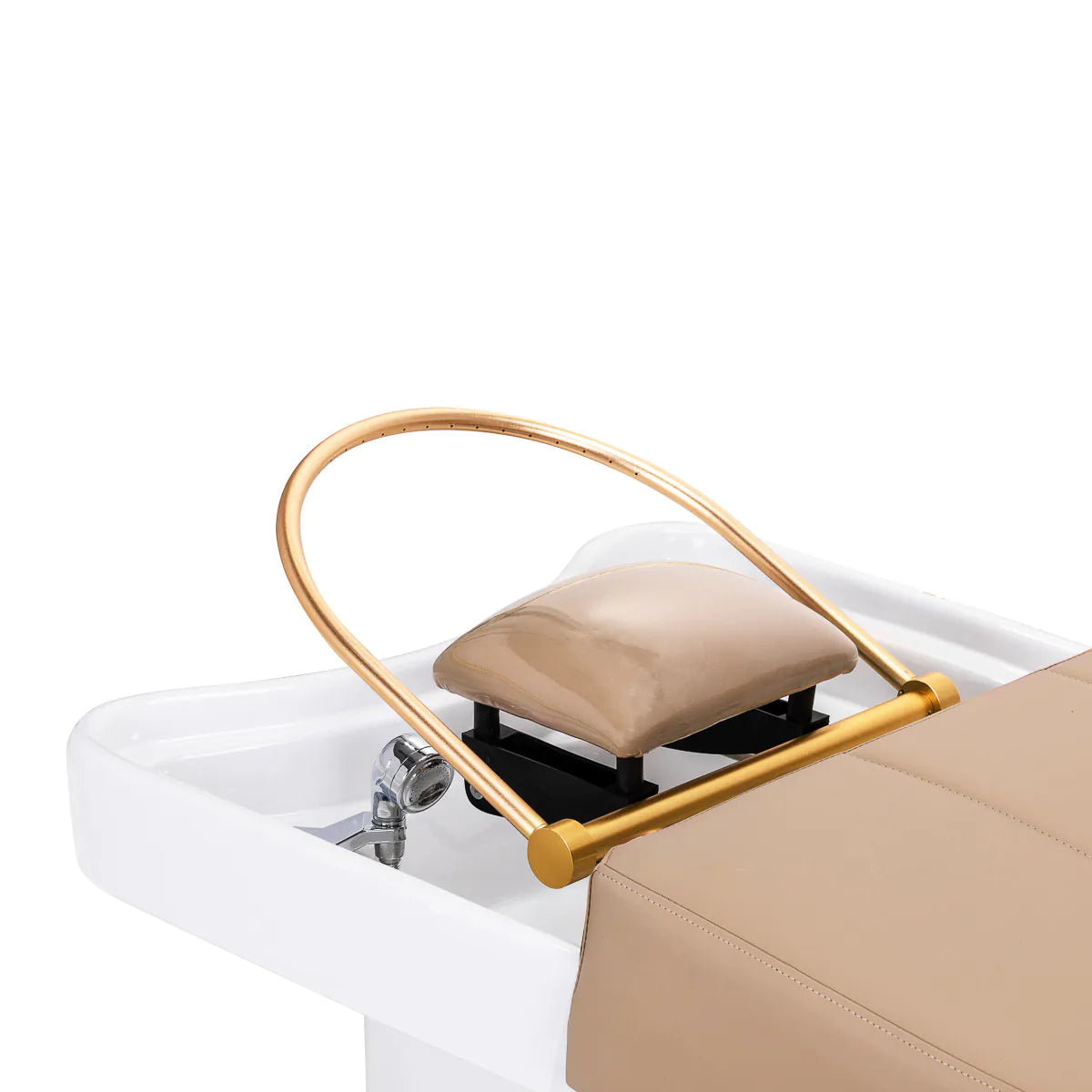 Gabbiano 017 Head Spa Shampoo Backwash Bed Beige - displayed in a professional treatment-room setting