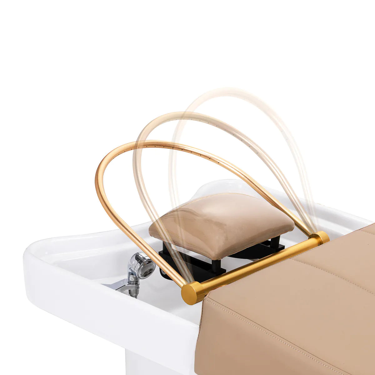 Gabbiano 017 Head Spa Shampoo Backwash Bed Beige - displayed in a professional treatment-room setting