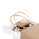 Gabbiano 017 Head Spa Shampoo Backwash Bed Beige - displayed in a professional treatment-room setting