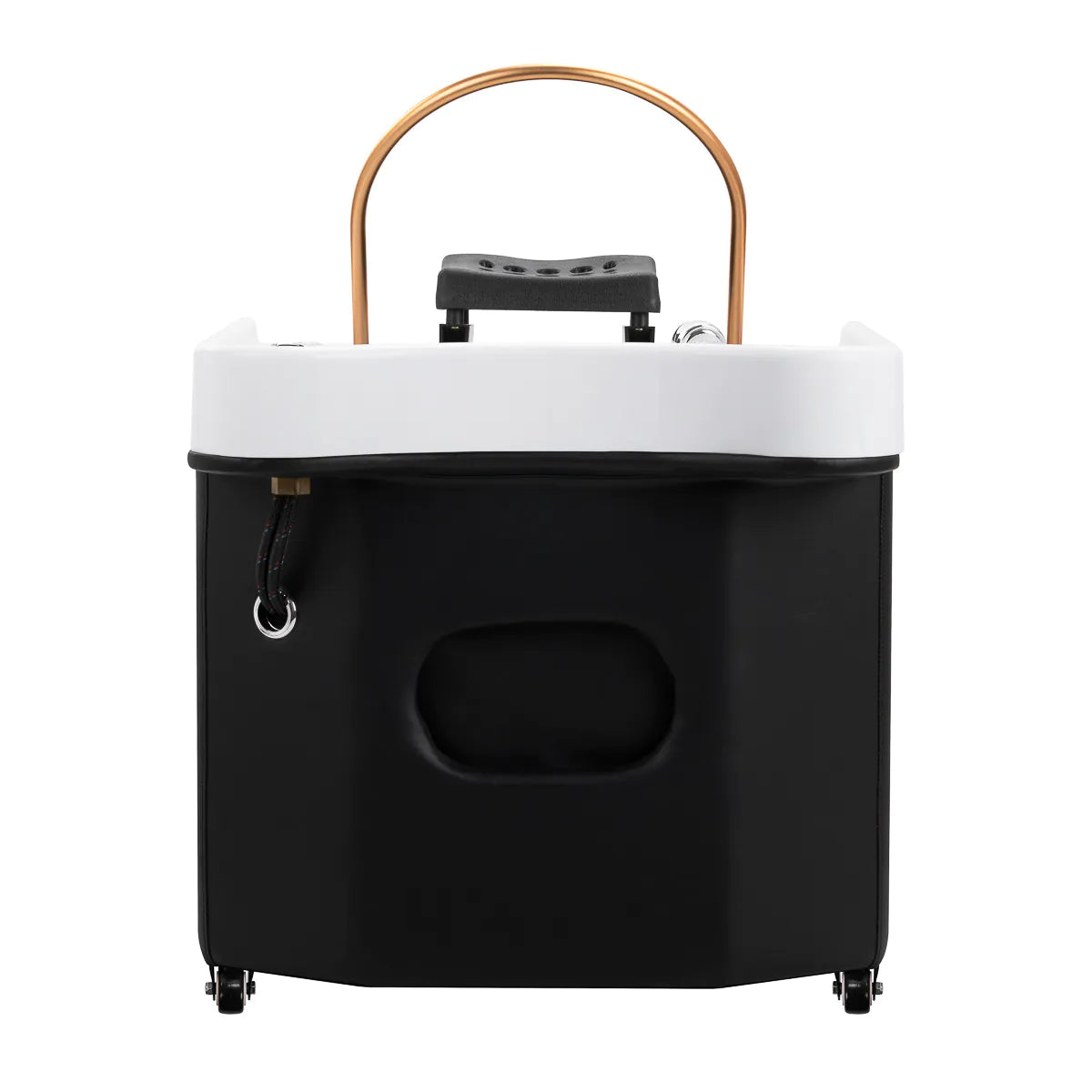 Gabbiano 050 Japanese Head Spa Backwash Unit Black - front view of the complete wash unit