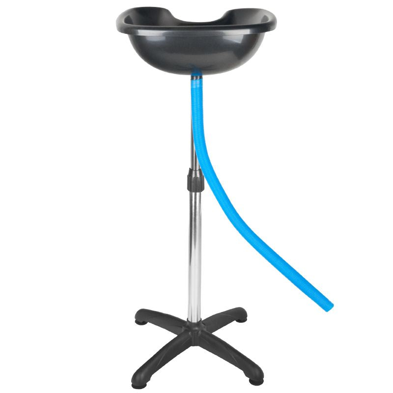 Gabbiano 128 Portable Backwash Unit With Stand - front view of the complete wash unit