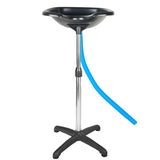 Gabbiano 128 Portable Backwash Unit With Stand - side view of the complete wash unit