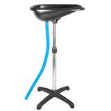 Gabbiano 128 Portable Backwash Unit With Stand - rear view showing the basin connections