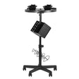 Gabbiano 188 Hairdressing Trolley With Timer Black - front view showing the storage and construction details