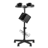 Gabbiano 188 Hairdressing Trolley With Timer Black - front view showing the storage and construction details