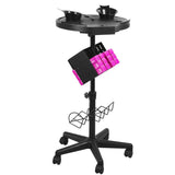 Gabbiano 188 Hairdressing Trolley With Timer Black - front view showing the storage and construction details