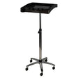 Gabbiano 265 Hairdressing Trolley Black - front view showing the storage and construction details