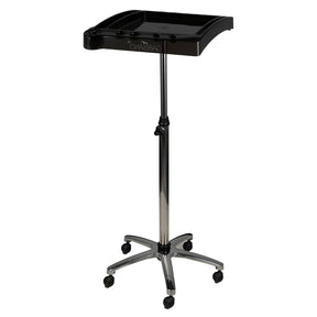 Gabbiano 265 Hairdressing Trolley Black - front view showing the storage and construction details