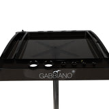 Gabbiano 265 Hairdressing Trolley Black - front view showing the storage and construction details