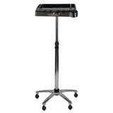 Gabbiano 265 Hairdressing Trolley Black - front view showing the storage and construction details