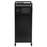 Gabbiano 401 Deluxe Hairdressing Trolley - front view showing the storage and construction details