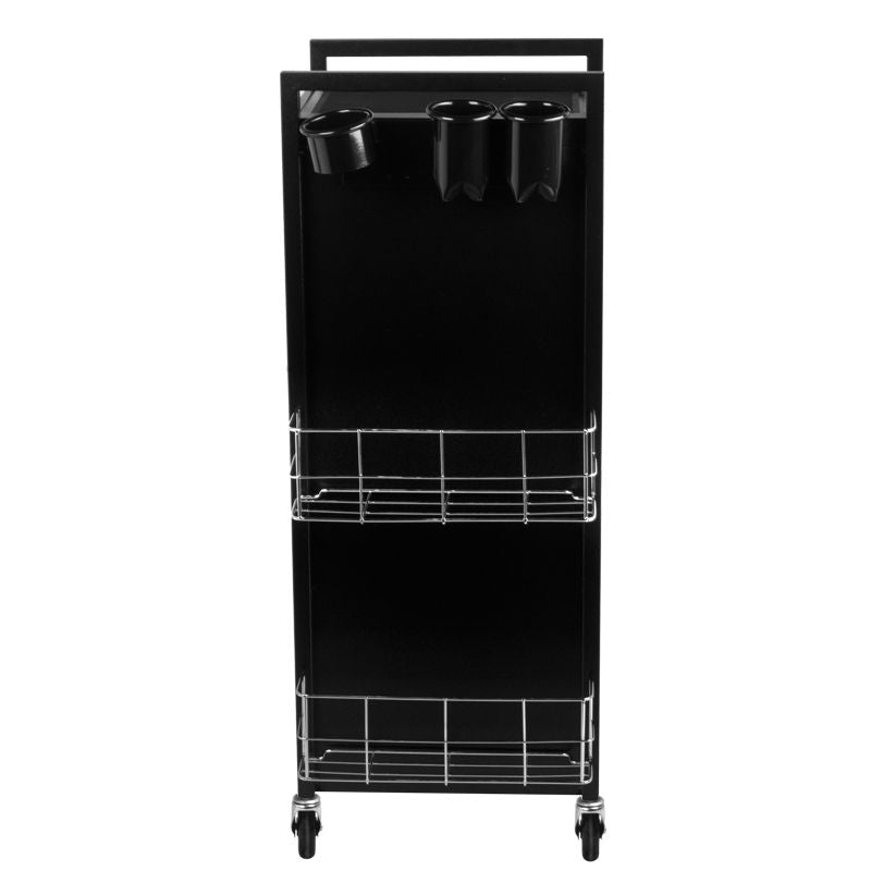 Gabbiano 401 Deluxe Hairdressing Trolley - front view showing the storage and construction details
