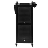 Gabbiano 401 Deluxe Hairdressing Trolley - front view showing the storage and construction details